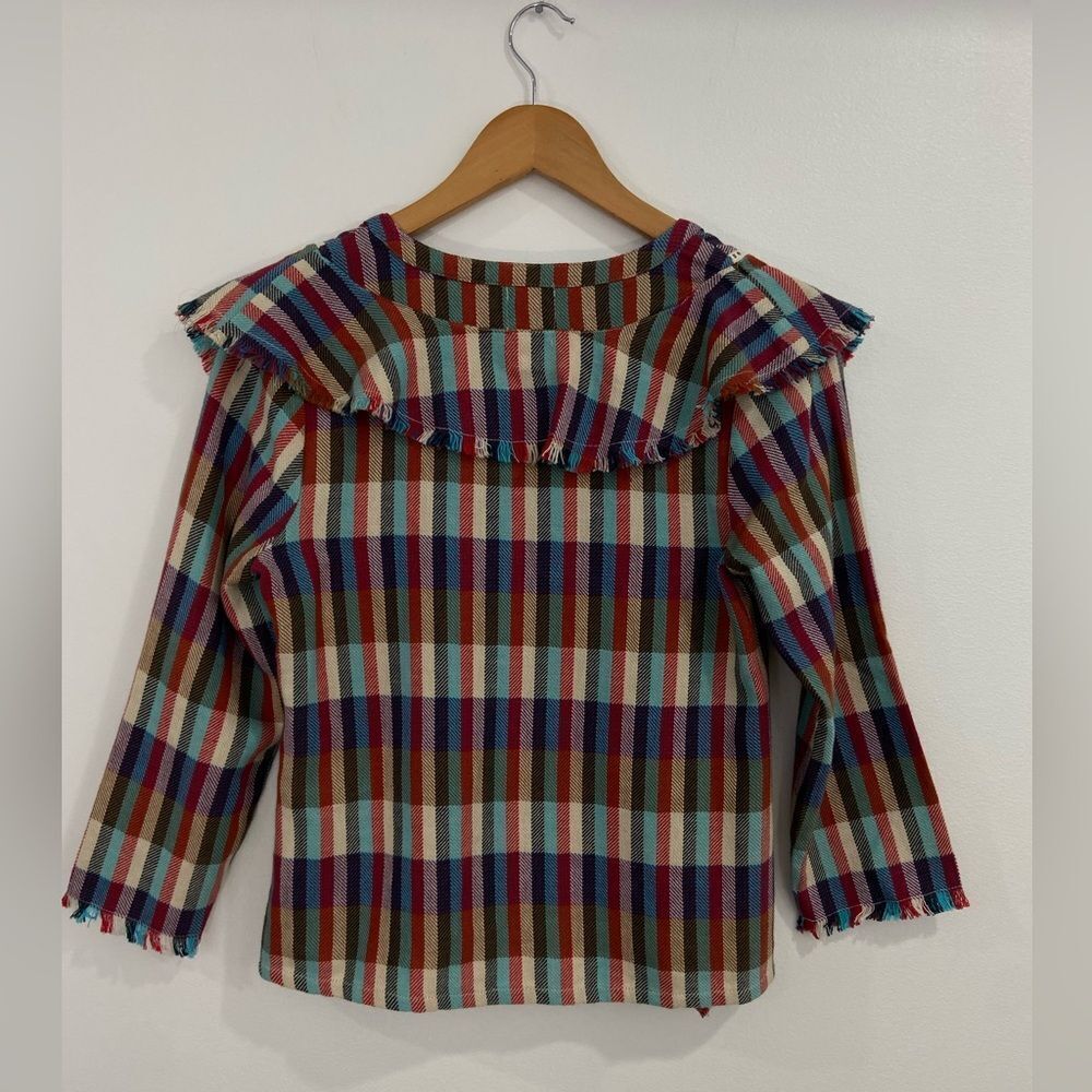 Anthropologie dRA Los Angeles Kelsey Plaid and Fringe Top. Size XS. - Picture 2 of 12